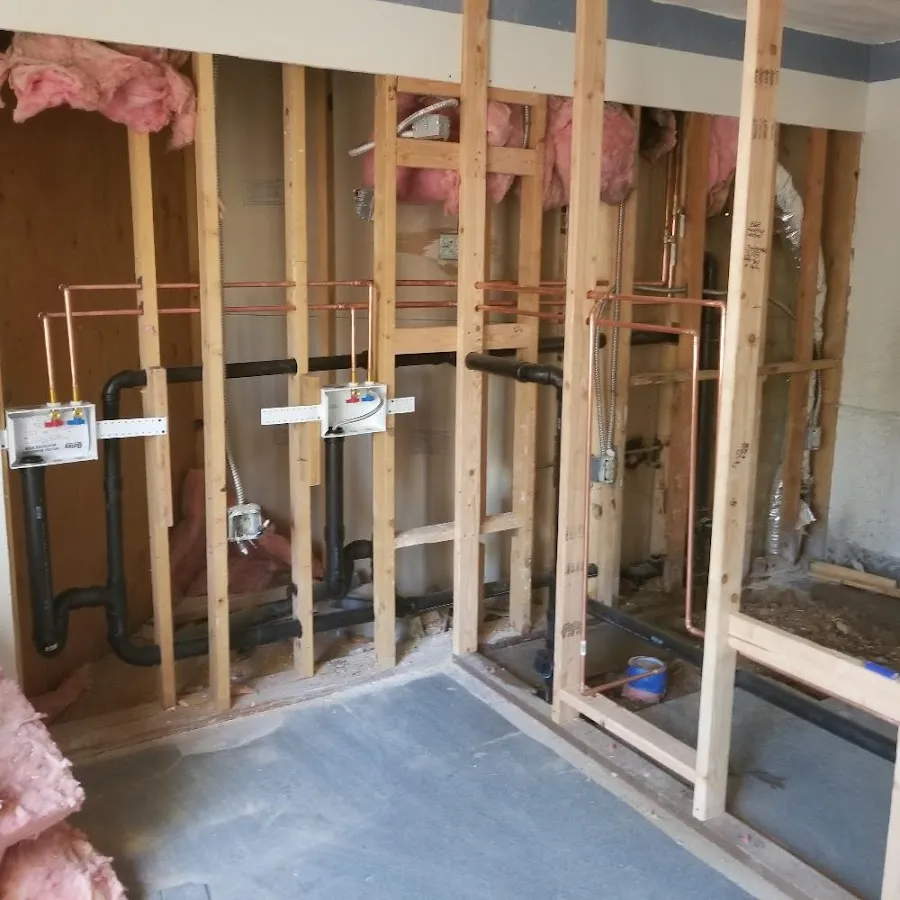 Copper pipe rough-in and plumbing installation in Oak Creek